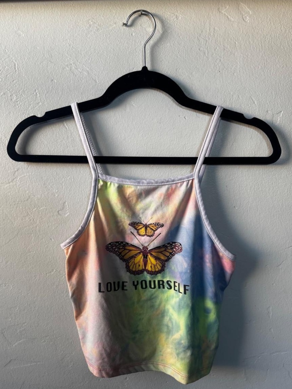 Pastel Tie-Dye Butterfly Bandeau Cami - Love Yourself